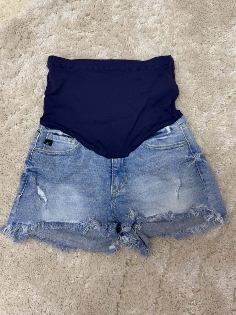 Kancan Light Blue Denim Maternity Shorts